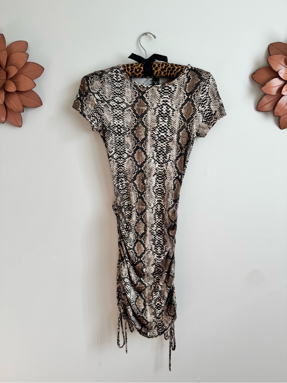 Windsor Snake Print Ruched Mini Dress ♡